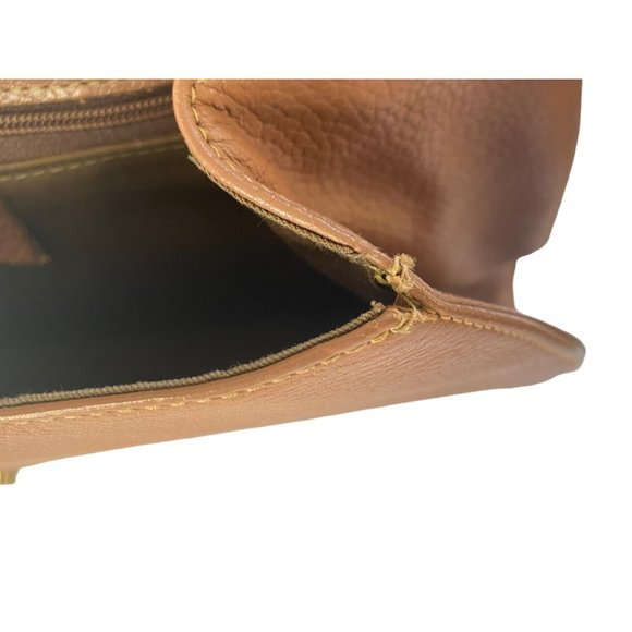 Vintage INC Purse Chain Link Strap Genuine Leather Uruguay Bag Tan Brown Camel - Picture 8 of 9